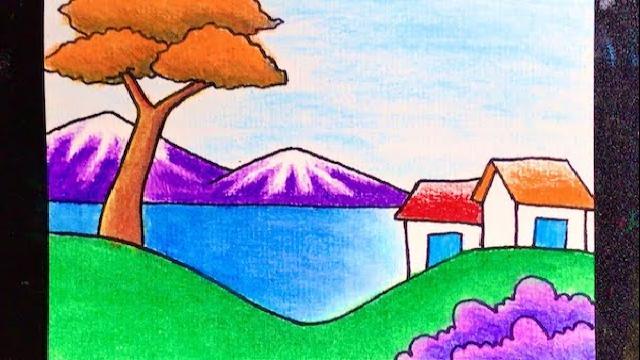 tranh ve phong canh cay cau dua Hướng dẫn vẽ tranh phong cảnh đẹp đơn giản bằng bút chì, màu Hướng dẫn vẽ tranh phong cảnh đẹp đơn giản bằng bút chì, màu