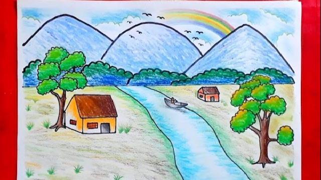 Ve tranh phong canh bien dep Hướng dẫn vẽ tranh phong cảnh đẹp đơn giản bằng bút chì, màu Hướng dẫn vẽ tranh phong cảnh đẹp đơn giản bằng bút chì, màu