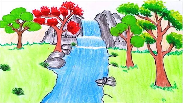 Ve tranh phong canh que huong Hướng dẫn vẽ tranh phong cảnh đẹp đơn giản bằng bút chì, màu Hướng dẫn vẽ tranh phong cảnh đẹp đơn giản bằng bút chì, màu