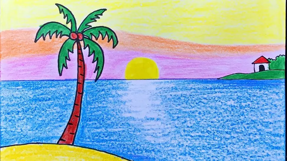 Vẽ tranh phong cảnh biển lớp 7