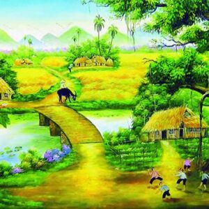 20 mẫu tranh phong cảnh làng quê Việt Nam đẹp hút hồn