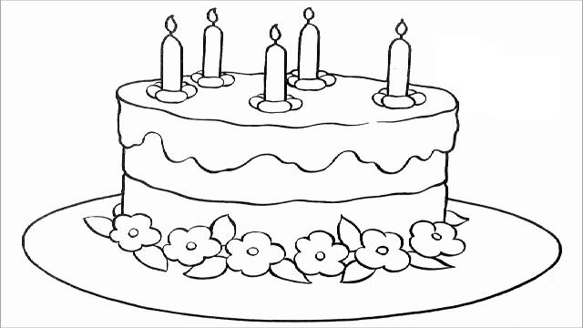 Tranh tập tô màu bánh sinh nhật