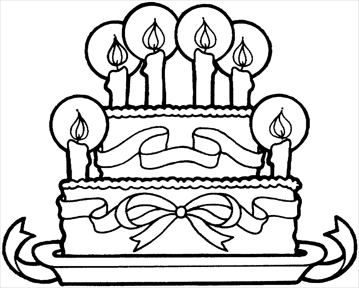 Tranh bánh sinh nhật cho bé tập tô màu