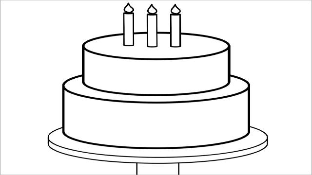 Tranh tô màu bánh sinh nhật đơn giản