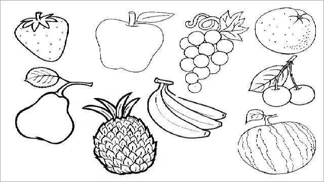 Hình tô màu các loại hoa quả cho bé