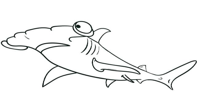 Tranh tô màu con cá maajo búa bơi
