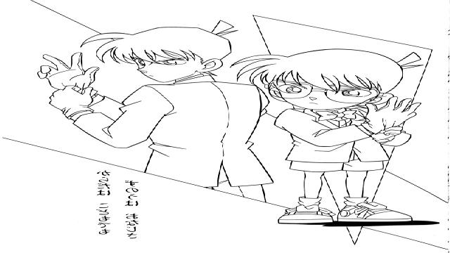 Tranh tô màu Conan và Shinichi