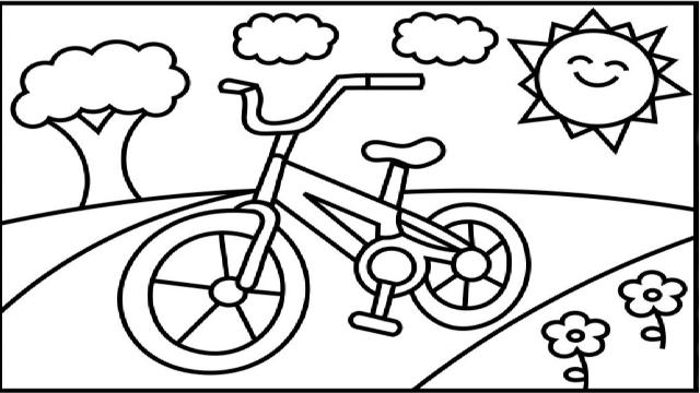 Tranh tô màu chiếc xe đạp