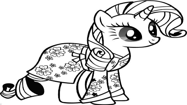 Mẫu tranh ô màu ngựa Pony dễ thương cho bé