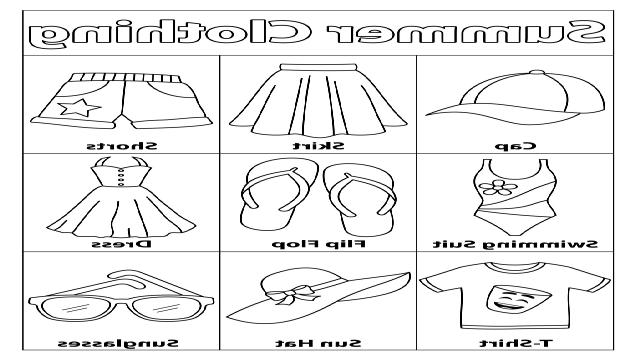 Summer Clothes Coloring Page