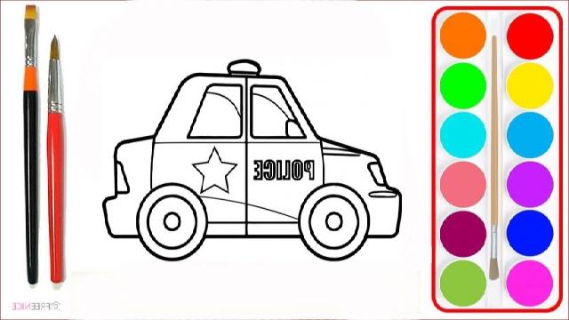 Trang màu xe cảnh sát cho trẻ em